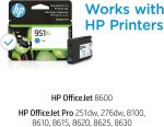 HP 951XL Cyan High-yield Ink Cartridge | Works with HP OfficeJet 8600, HP OfficeJet Pro 251dw, 276dw, 8100, 8610, 8620, 8630 Series | Eligible for Instant Ink | CN046AN - Image 2